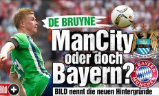 拜仁曾因2600万欧元的差价，最终错失引进德布劳内